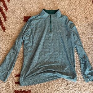 Rhoback Green Geometric Quarter Zip Size L in Like New Condition